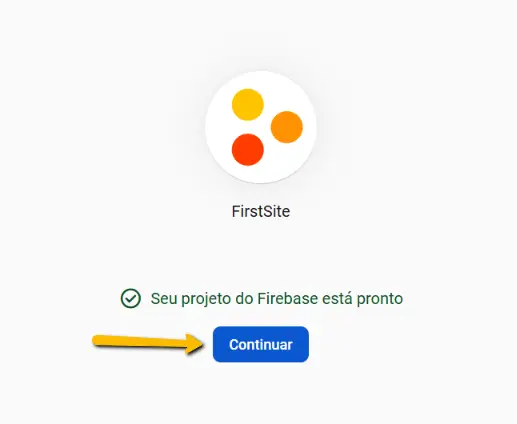 Firebase-botão continuar