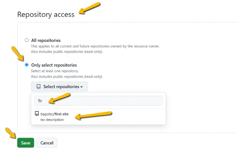 Netlify - permissão repositório Github2 Netlify - permissão repositório Github2