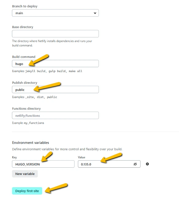 Netlify - tela config Netlify - tela config