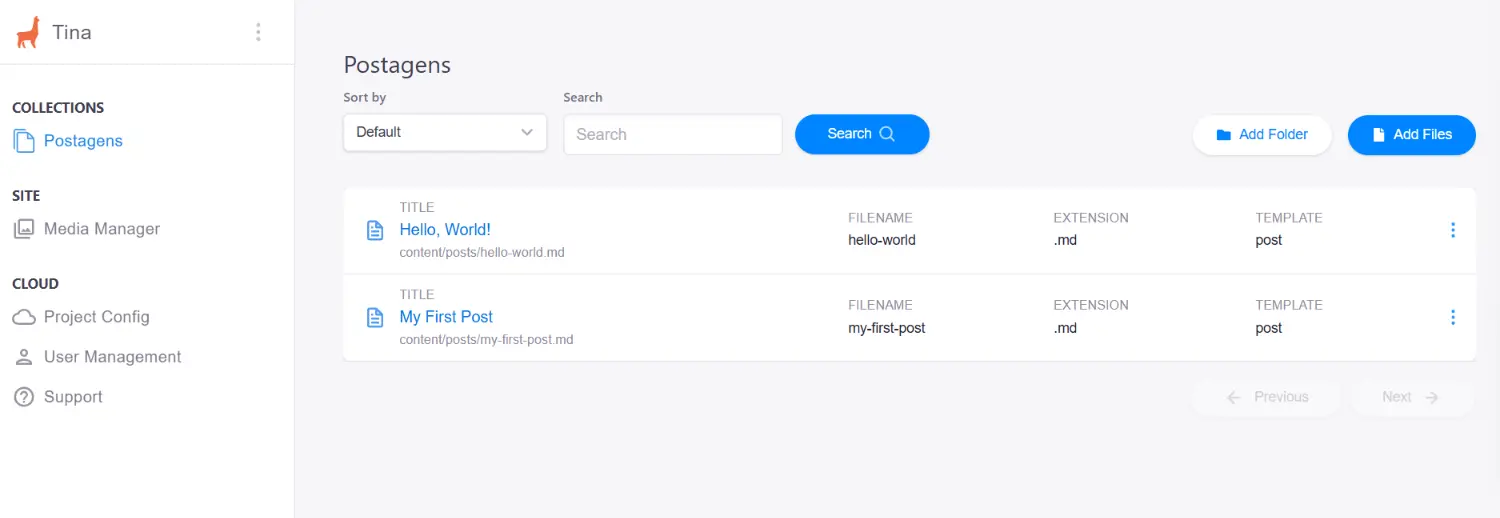 Site com CMS de produção