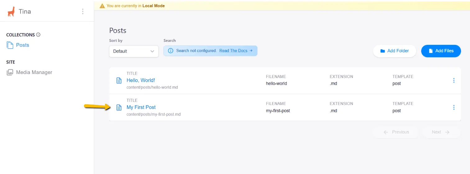 TinaCMS - postagem 2