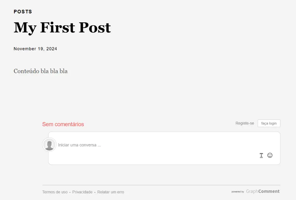 Graph-comentários integrados